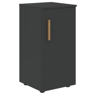 Шкаф колонка с глухой малой дверью (R) и топом FLC 40.1(R) Белый премиум/Дуб Гамильтон 404х429х818