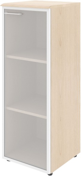 Шкаф колонка с стеклянной дверью в алюминиевой раме (R) и топом WMC 42.7(R) Бук Тиара 432х432х1184 WAVE