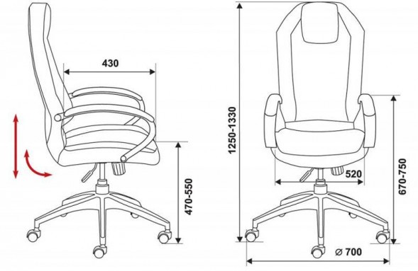 Кресло руководителя Бюрократ _AURA