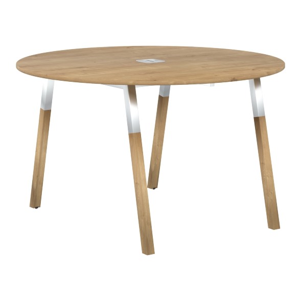 Стол FRST 1250 Белый премиум/Белый-Бук 1250х1250х733 FORTA